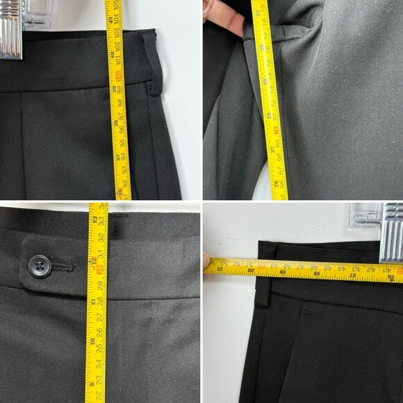 Vintage Perry Ellis Black Dress Pants Mens 38x30 Pleated Cuffed - Picture 9 of 16